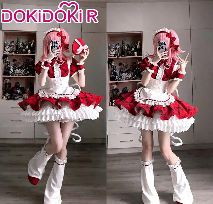 DokiDoki-R Anime Shugo Chara! Cosplay Hinamori Amu Costume Cafe Maid Outfit