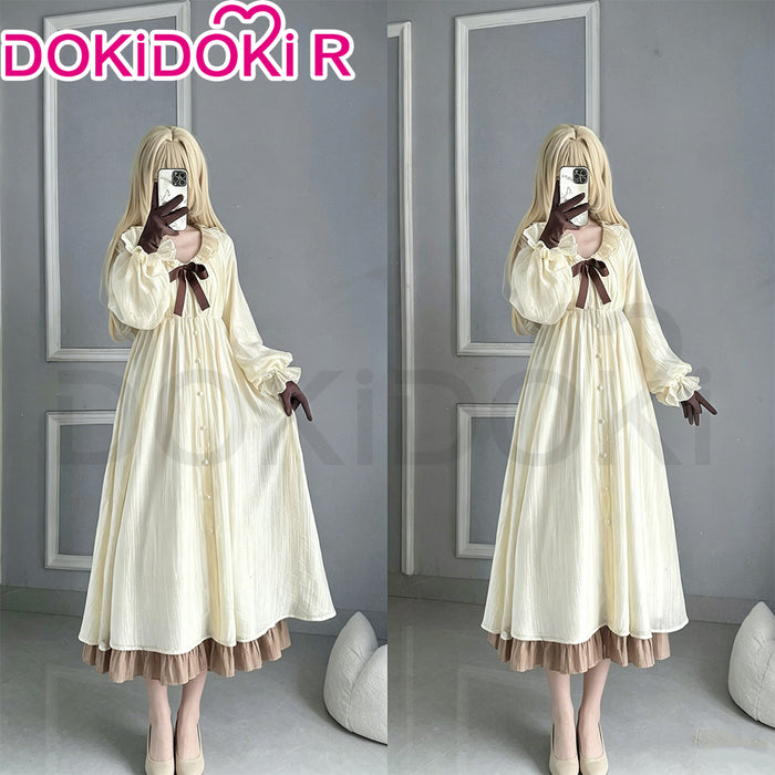 DokiDoki-R Anime Violet Evergarden Cosplay Violet Costume Beige Nightgown Sleep Dress