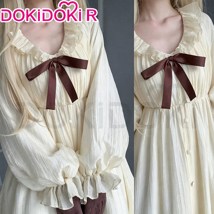 DokiDoki-R Anime Violet Evergarden Cosplay Violet Costume Beige Nightgown Sleep Dress