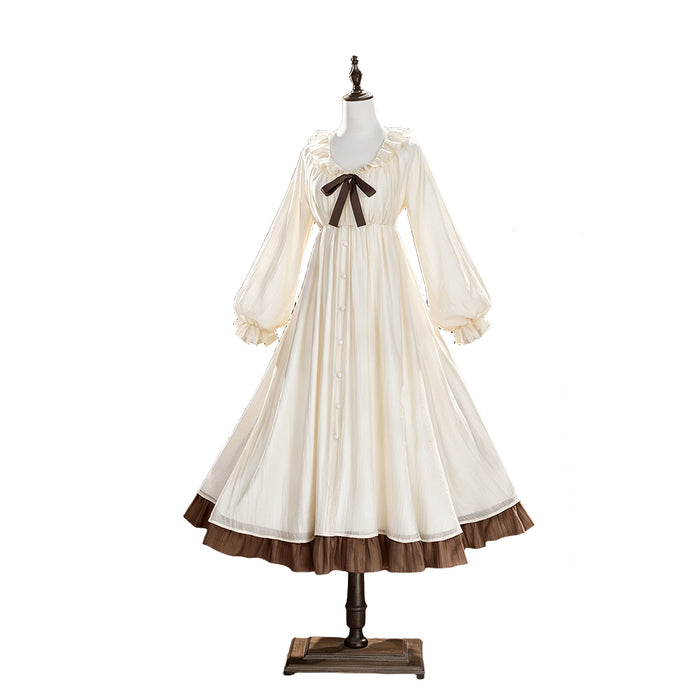 DokiDoki-R Anime Violet Evergarden Cosplay Violet Costume Beige Nightgown Sleep Dress