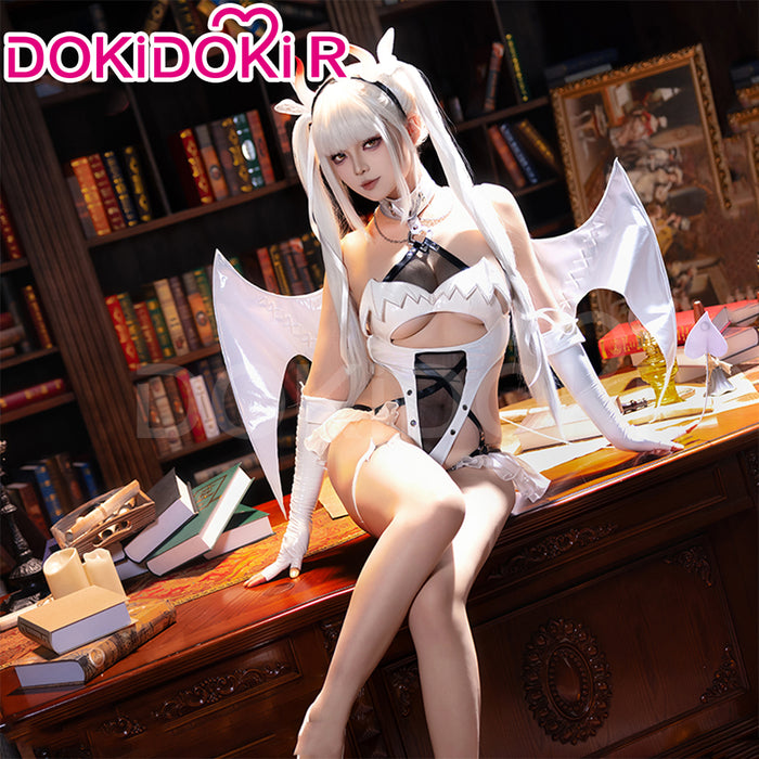 DokiDoki-R Game Cosplay Blanc White Rabbit Costume Sexy Angel Dress