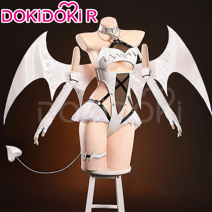DokiDoki-R Game Cosplay Blanc White Rabbit Costume Sexy Angel Dress