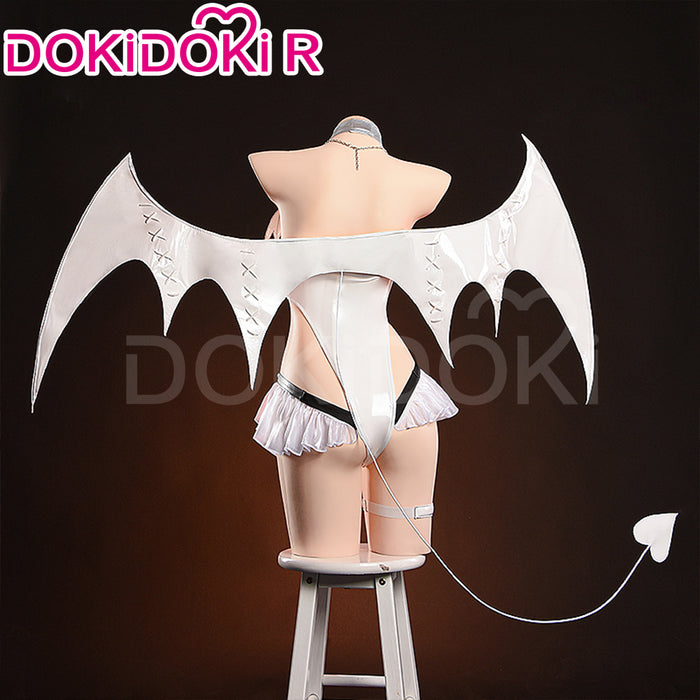 DokiDoki-R Game Cosplay Blanc White Rabbit Costume Sexy Angel Dress