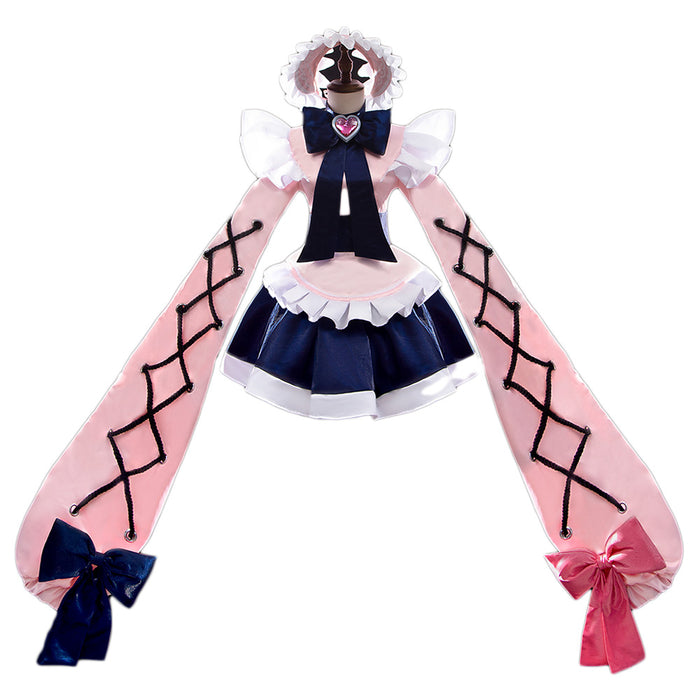 DokiDoki-R Game Cosplay Costume Black Pink Cute Cafe Maid Dress