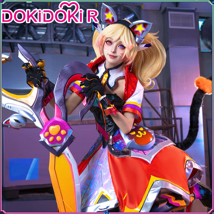 DokiDoki-R Game Cosplay Costume White Red Battle Cat Dress