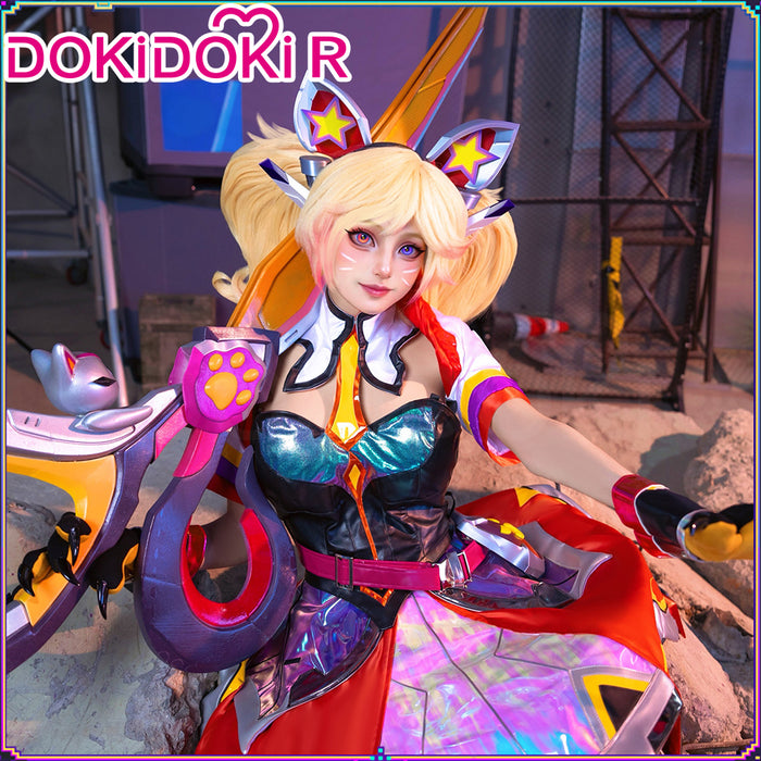 DokiDoki-R Game Cosplay Costume White Red Battle Cat Dress