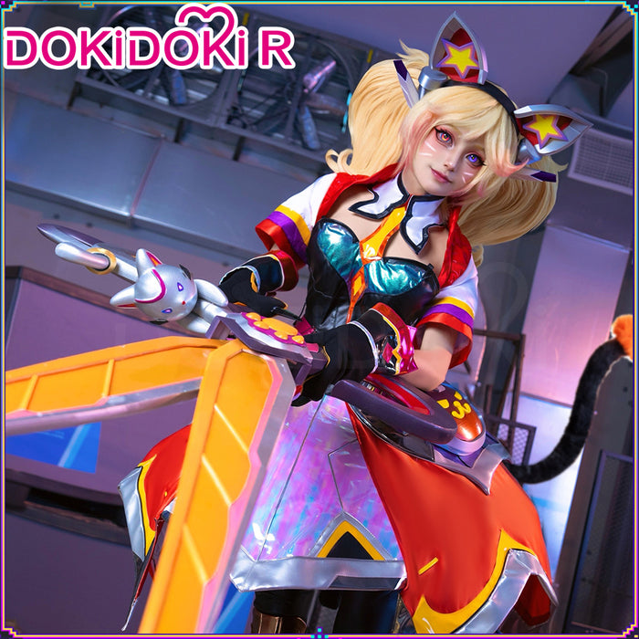 DokiDoki-R Game Cosplay Costume White Red Battle Cat Dress