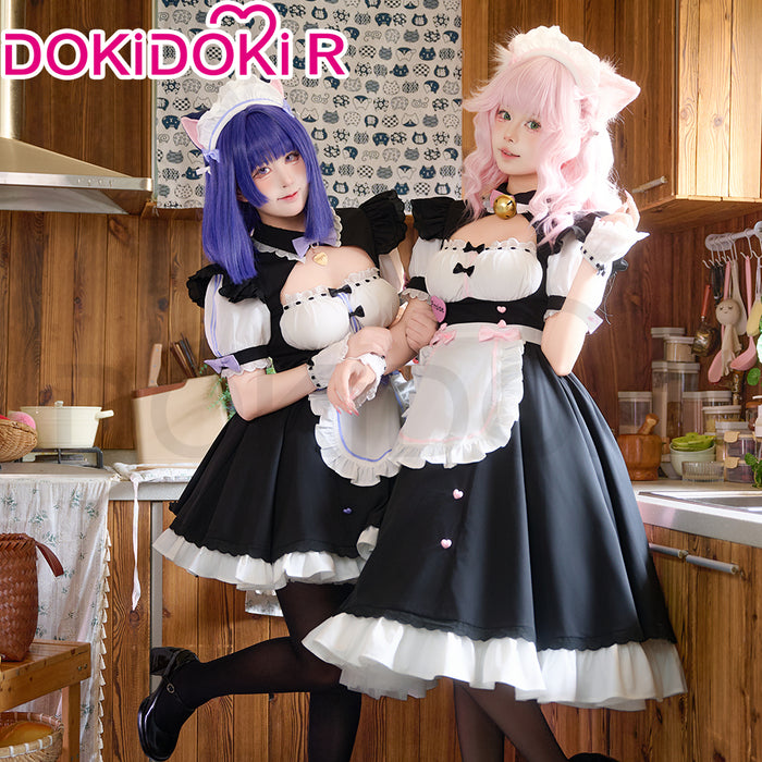 DokiDoki-R Game Nekopara Cosplay Minazuki Shigure / Fraise Costume Black White Cute Maid Outfit