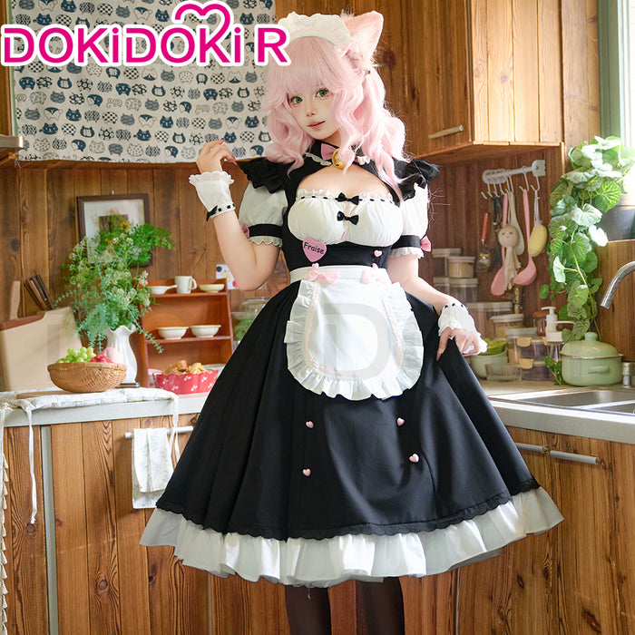 DokiDoki-R Game Nekopara Cosplay Minazuki Shigure / Fraise Costume Black White Cute Maid Outfit