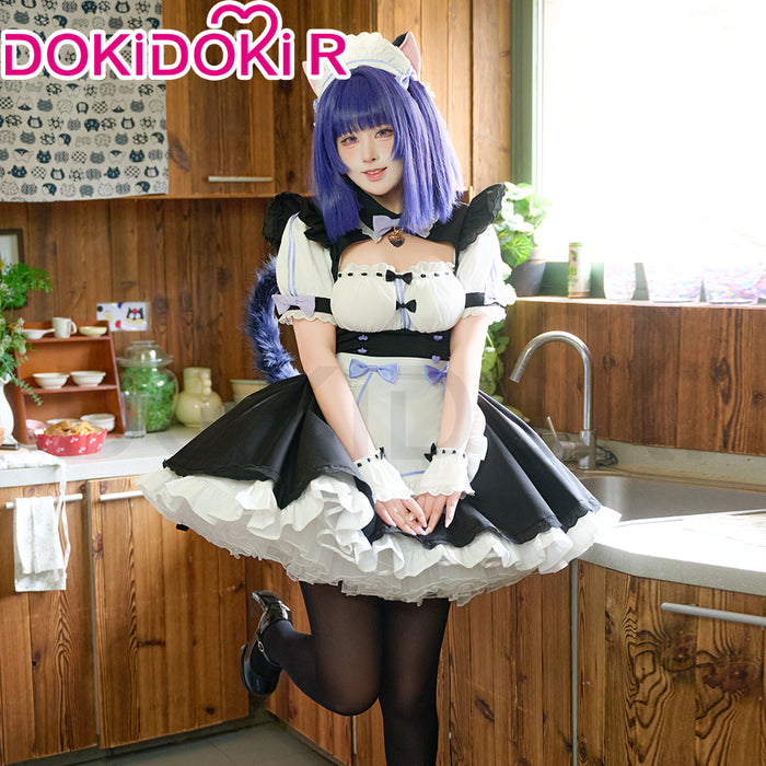 DokiDoki-R Game Nekopara Cosplay Minazuki Shigure / Fraise Costume Black White Cute Maid Outfit