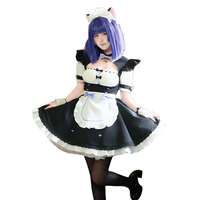 DokiDoki-R Game Nekopara Cosplay Minazuki Shigure / Fraise Costume Black White Cute Maid Outfit