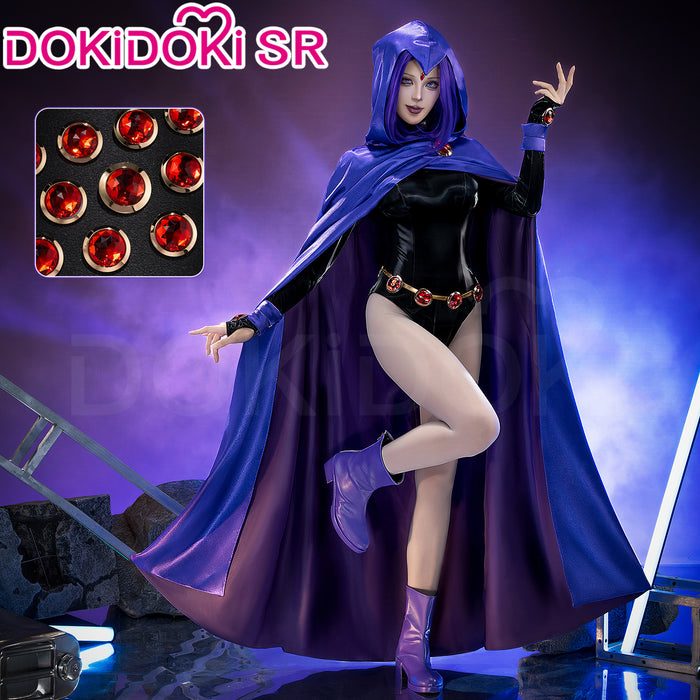 DokiDoki-SR Anime Manga Cosplay Costume Black Bodysuit With Purple Blue Cape Halloween