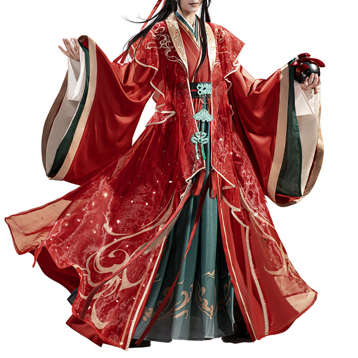 DokiDoki-SR Anime Mo Dao Zu Shi  Wei Wuxian Cosplay Red Wedding Costume Men WeiWuXian  Dao Mo To Shi MDZS Hong Yi Hua Fu