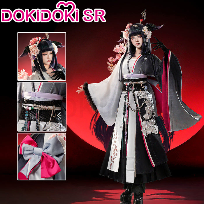DokiDoki-SR Game Arknights Cosplay Mio Costume Black White Kimono