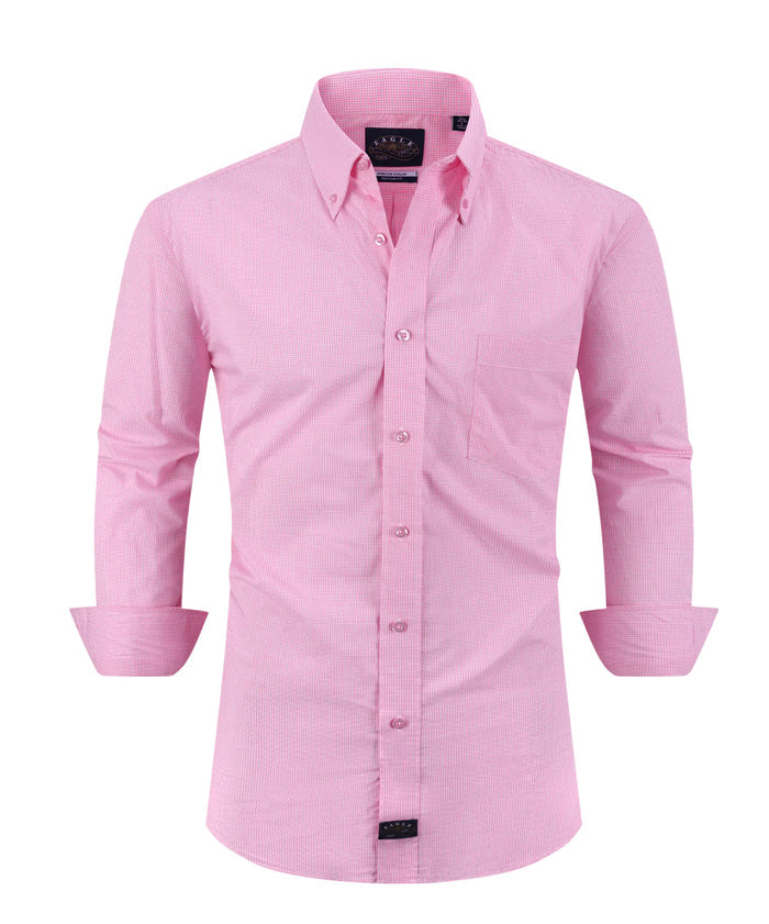 Eagle Stretch Neck Gingham Poplin in Pink
