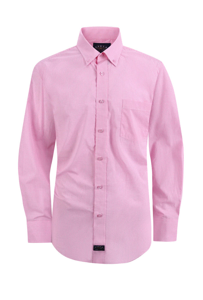 Eagle Stretch Neck Gingham Poplin in Pink