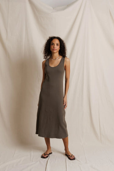 Edith Heavy Rib Midi Tank Dress