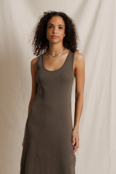 Edith Heavy Rib Midi Tank Dress