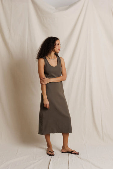 Edith Heavy Rib Midi Tank Dress