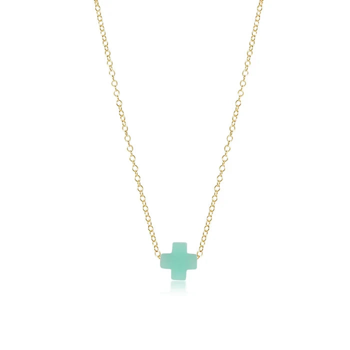 egirl 14"Necklace Gold Signature Cross Small -Mint
