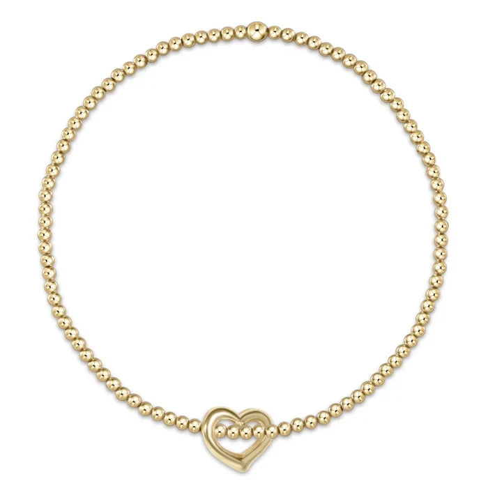 egirl Classic Gold 2mm Bracelet-Love Small Gold Charm