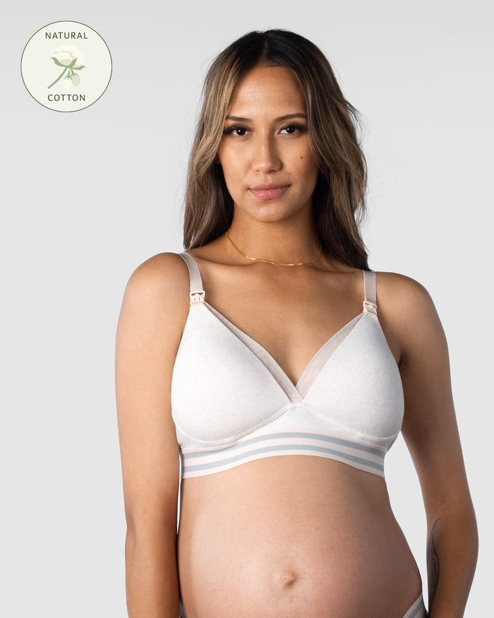 Elevate Cotton T-Shirt Nursing Bra in Shell — wirefree cotton nursing bra — Hotmilk Lingerie