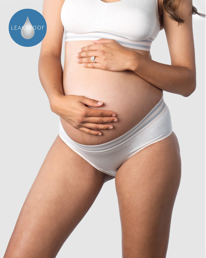 Elevate Leakproof Hi Brief in Shell — moderate leakproof maternity brief — Hotmilk Lingerie