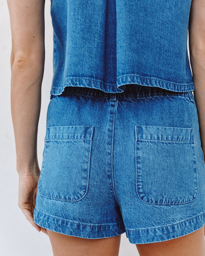 Elle Playa Trouser Short-Horizon Wash
