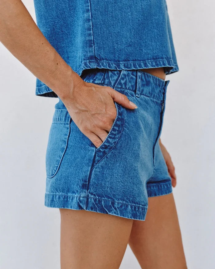 Elle Playa Trouser Short-Horizon Wash