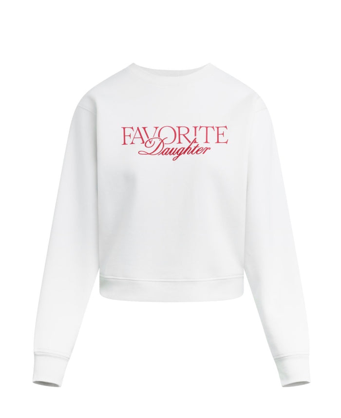 Embroidery Ritzy Classic Sweatshirt-Sugar/True Red