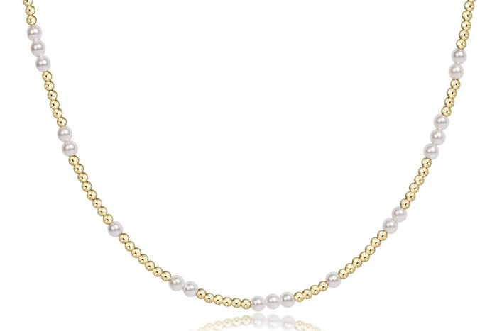 EN-17" Choker Beaded-Hope Unwritten Pearl 3mm