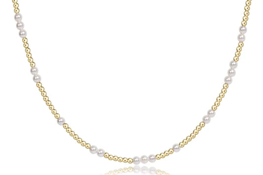 EN-17" Choker Beaded-Hope Unwritten Pearl 3mm