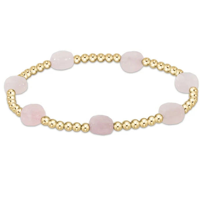 EN-Admire Gold 3mm Bead Bracelet-Pink Opal