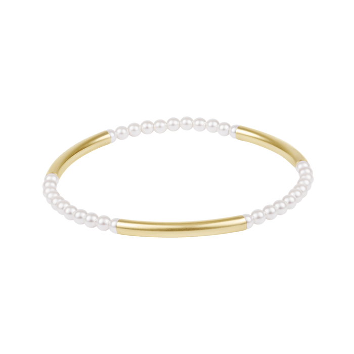 EN-Bliss Bar Pattern Pearl 3mm Braclet