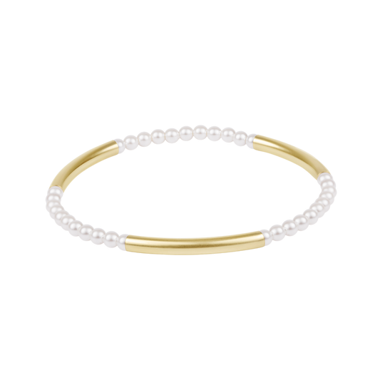 EN-Bliss Bar Pattern Pearl 3mm Braclet