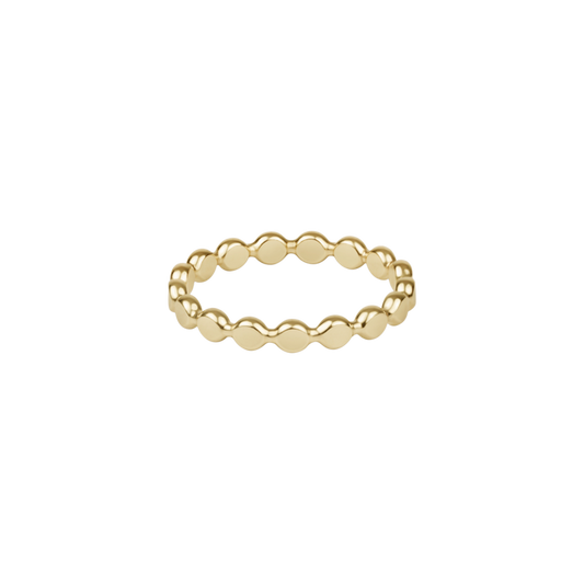 EN-Classic Gold 2.5mm Beaded Disc Ring