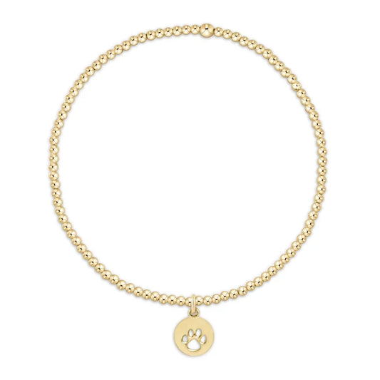EN-Classic Gold 2mm Bracelet-Paw Print Small Gold Disc