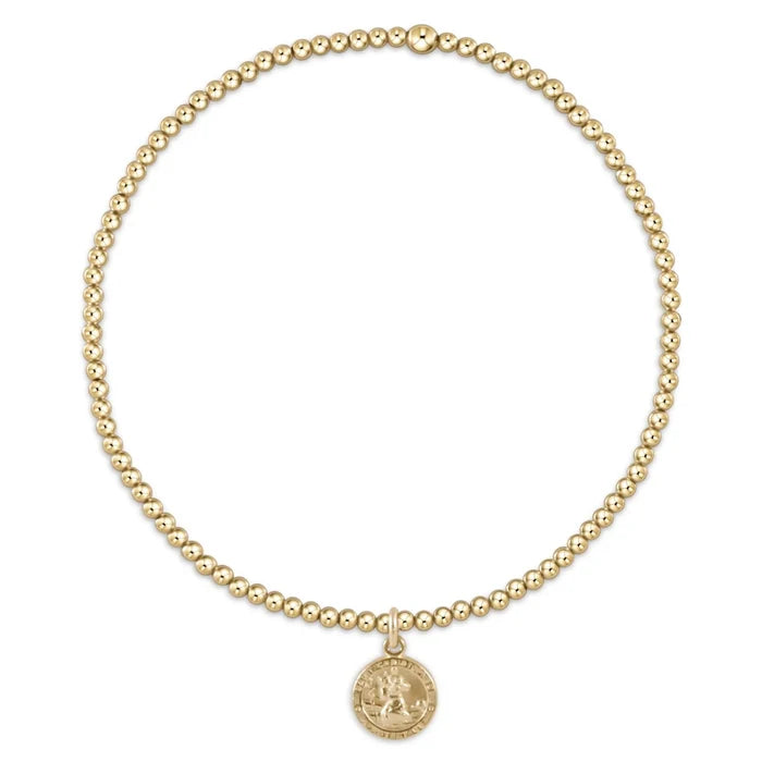 EN-Classic Gold 2mm Bracelet-Protection Small Gold Disc