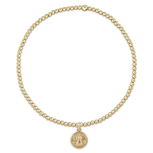 EN-Classic Gold 2mm Bracelet-Protection Small Gold Disc