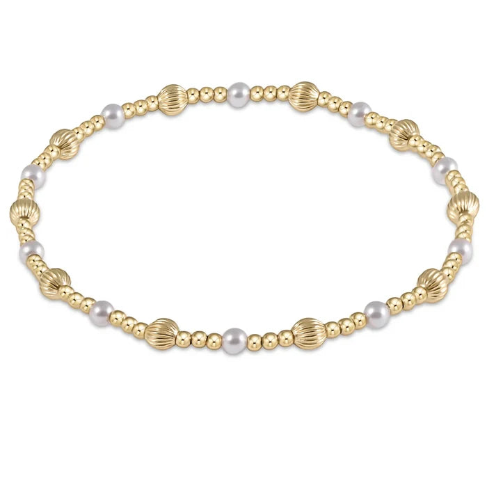EN-Dignity Sincerity Pattern 4mm Bead Bracelet-Pearl