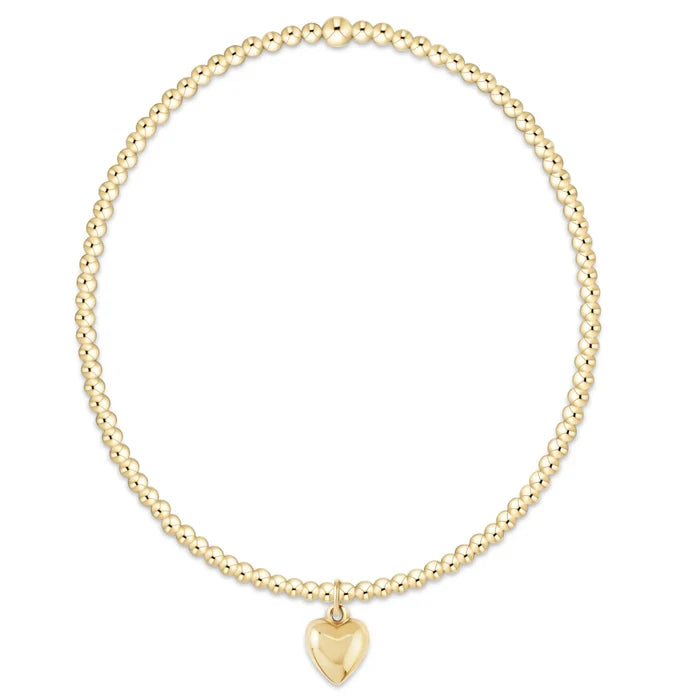 EN-egirl Classic Gold 2mm Bead Bracelet -Love Plush Small Gold Charm