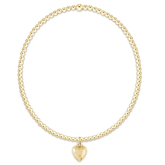 EN-egirl Classic Gold 2mm Bead Bracelet -Love Plush Small Gold Charm