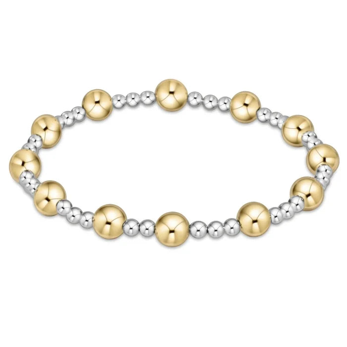 EN-Extends Classic Sincerity Pattern 6mm Mixed Metal Bracelet