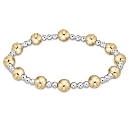 EN-Extends Classic Sincerity Pattern 6mm Mixed Metal Bracelet