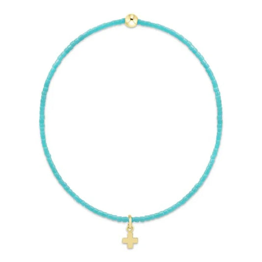 EN-Hope Classic Turquoise Bracelet + Signature Cross Gold Charm