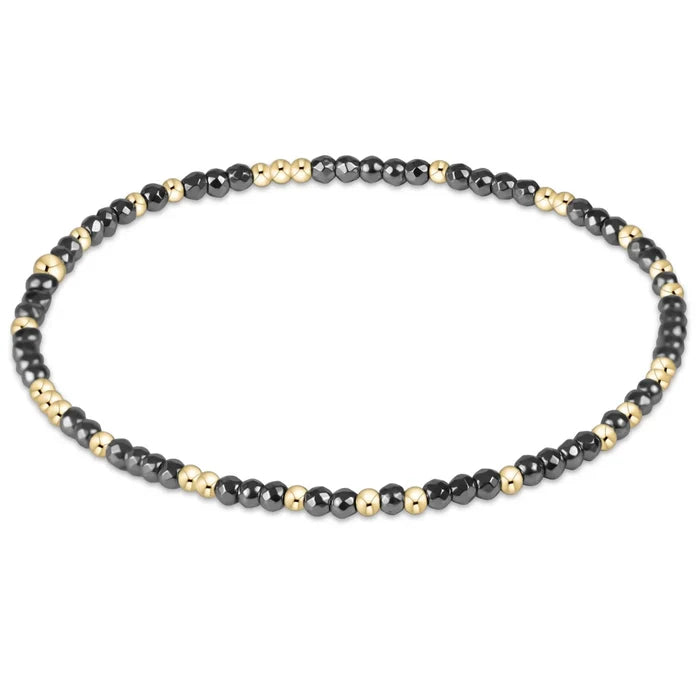 EN-Hope Unwritten Lighter Silver Faceted Hematite 2mm Bead Bracelet