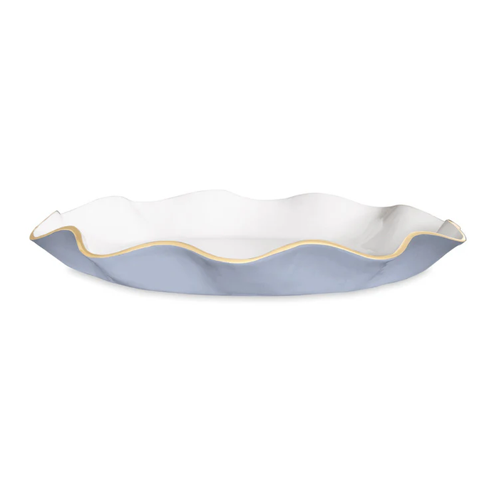 ENCANTO Carola Large Round Platter (Periwinkle and White)