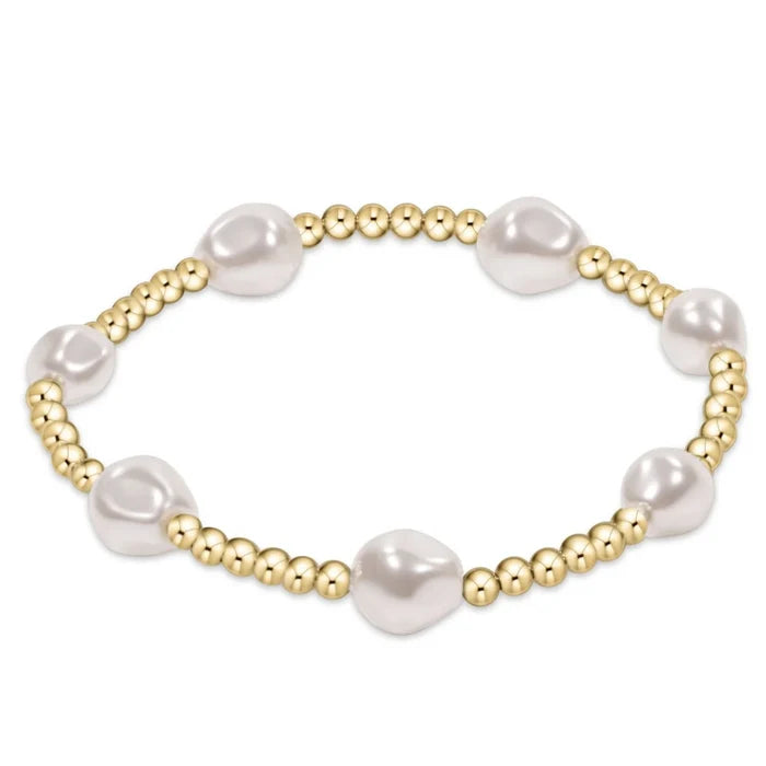 Enewton - Admire Gold 3mm Bead Bracelet - Pearl