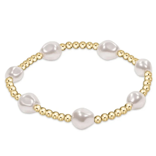Enewton - Admire Gold 3mm Bead Bracelet - Pearl