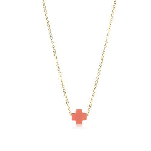 Enewton - Necklace Gold - signature cross - Coral - Findlay Rowe Designs